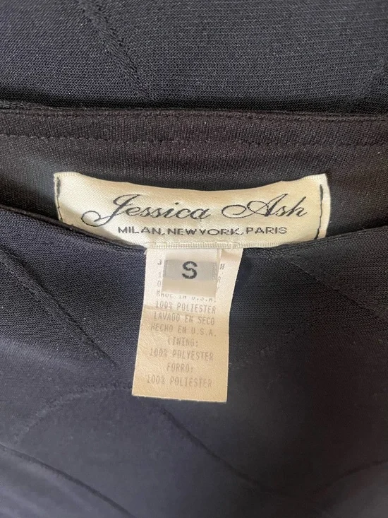 Womens Navy Midi Dress with Subtle Wave Texture - Picture 3 of 4